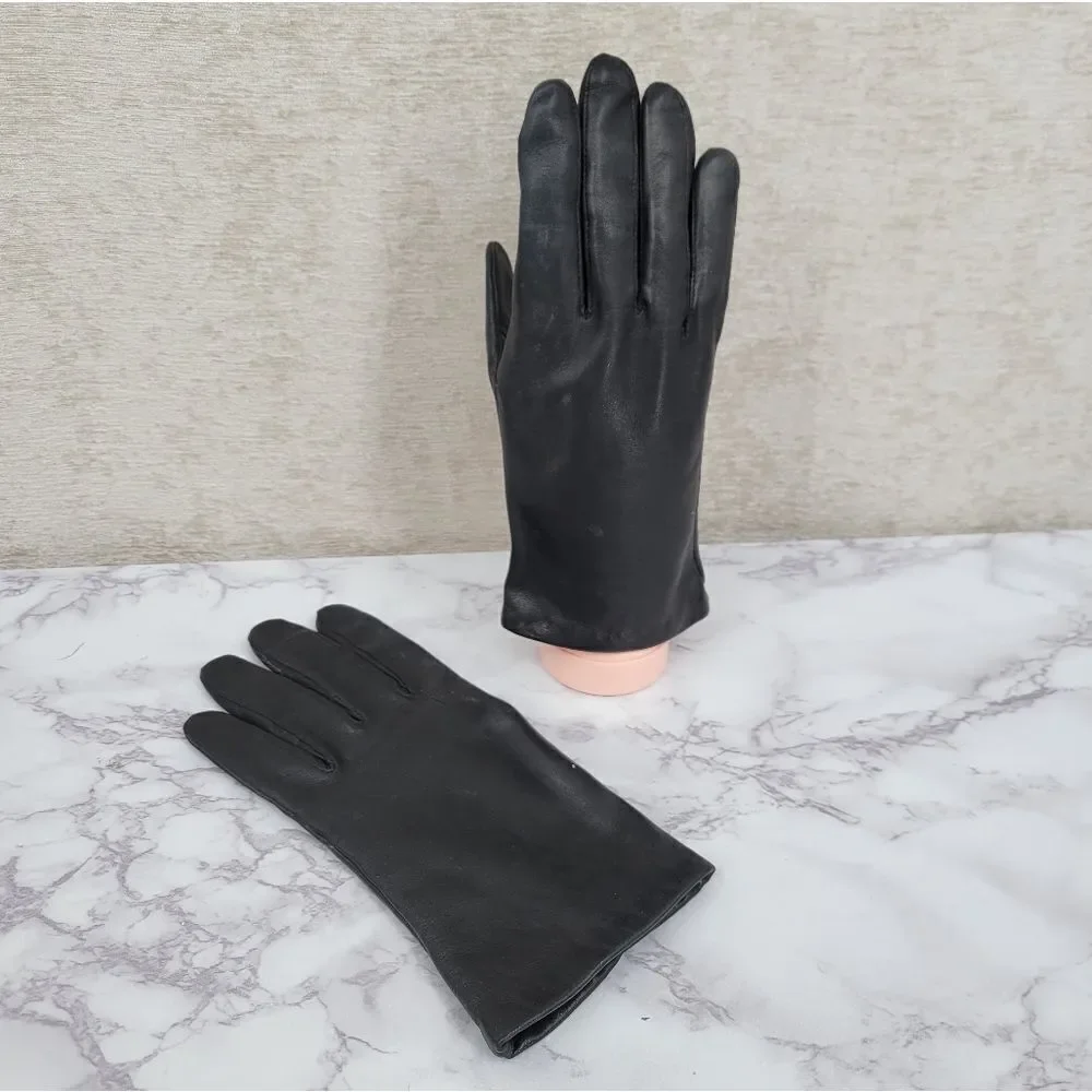 Aris Black Leather Women's Driving Gloves